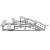 15 ft. Back-To-Back 3 Row Aluminum Bleacher without Guardrails and Double Footboards - 360 lbs.