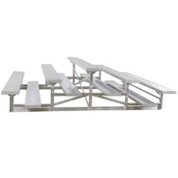 21 ft. Back-To-Back 3 Row Aluminum Bleacher without Guardrails and Double Footboards - 470 lbs.