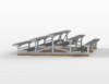 15 ft. Back-To-Back 3 Row Aluminum Bleacher without Guardrails and Double Footboards - 360 lbs.	