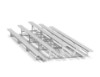 27 ft. Back-To-Back 3 Row Aluminum Bleacher without Guardrails and Double Footboards - 600 lbs.	