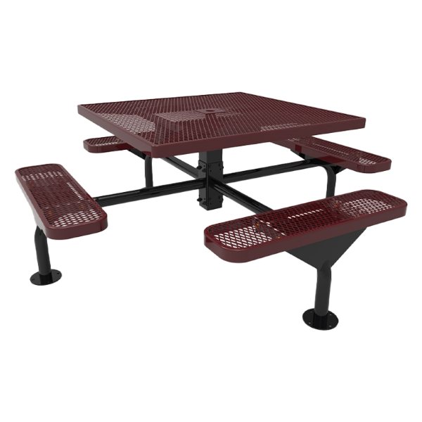 Thermoplastic ELITE Series Nexus Picnic Table with Expanded Metal Seats