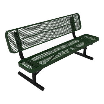 ELITE Series 8 Foot Player's Bench with Back, Expanded Metal, Portable