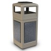 42 Gallon Plastic Ash and Trash Can with Stone Panel - Ash Tray Top