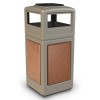 42 Gallon Plastic Ash and Trash Can with Stone Panel - Ash Tray Top