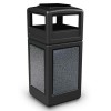 42 Gallon Plastic Ash and Trash Can with Stone Panel - Ash Tray Top