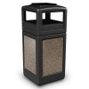 42 Gallon Plastic Ash and Trash Can with Stone Panel - Ash Tray Top