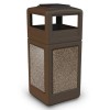 42 Gallon Plastic Ash and Trash Can with Stone Panel - Ash Tray Top