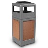 42 Gallon Plastic Ash and Trash Can with Stone Panel - Ash Tray Top