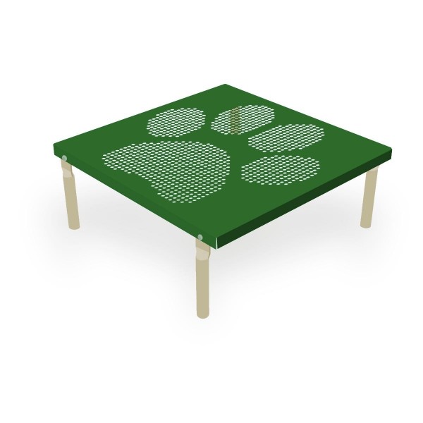 Square Bone Dog Park Table _ angled