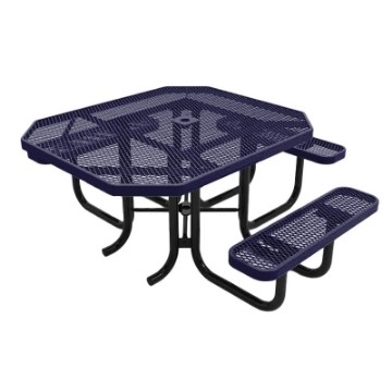 RHINO Octagonal Thermoplastic ADA Picnic Table - Expanded Metal