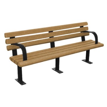 8 Ft. Recycled Bench - Steel Frame - In-Ground Or Surface Mount
