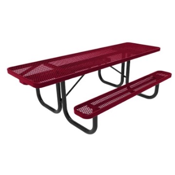 ADA RHINO 8 Foot Rectangular Thermoplastic Steel Picnic Table Dual Access