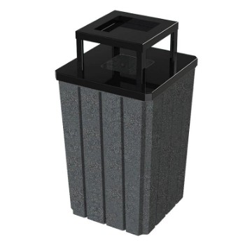 Signature 32 Gallon Trash Can Steel Ash-top