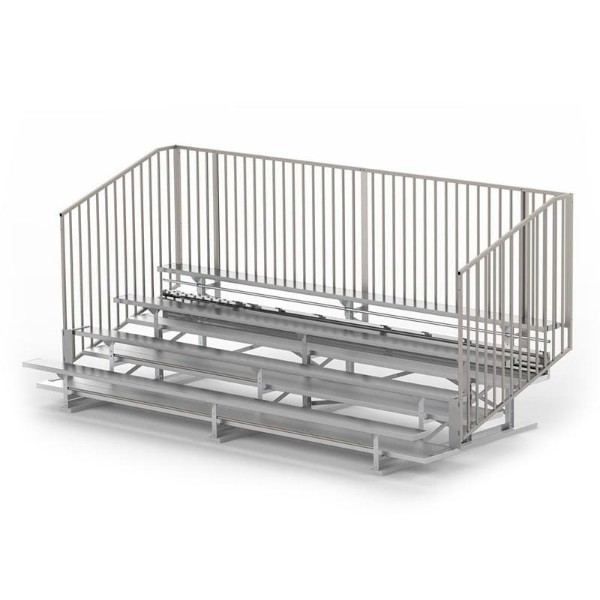 15 ft. 4 Row Bleachers with Guardrails