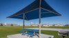20 X 10 Foot Rectangular Shade Structure - 2 Post Design - Polyethylene Fabric With Steel Frame - Surface Mount 