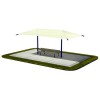 20 X 10 Foot Rectangular Shade Structure - 2 Post Design - Polyethylene Fabric With Steel Frame - Inground Mount