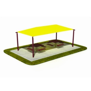 20 X 10 Foot Rectangular Shade Structure - Polyethylene Fabric With Steel Frame - Surface Mount 