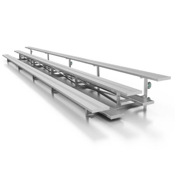 21 Foot 3 Row Aluminum Tip And Roll Bleacher - Portable