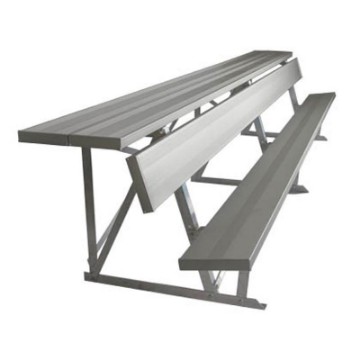 21 Ft. Aluminum Double Shelf-Back Players Sports Bench - Portable