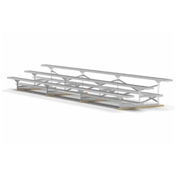 21 Ft. Low Rise 3 Row Bleachers - All Aluminum