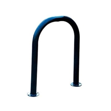 3 Space - 1 Loop Bike Rack - Thermoplastic Coated Galvanized Steel - In Ground Mount
