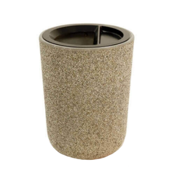 31 Gallon Concrete Trash Can - Aluminum Snuffer Top - Portable