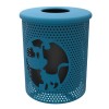 32-Gallon Dog Park Punched Steel Trash