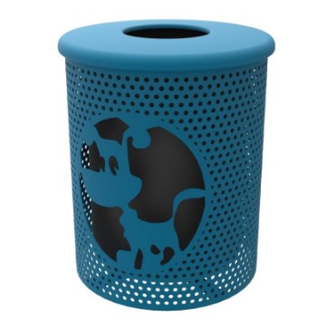 32-Gallon Dog Park Punched Steel Trash