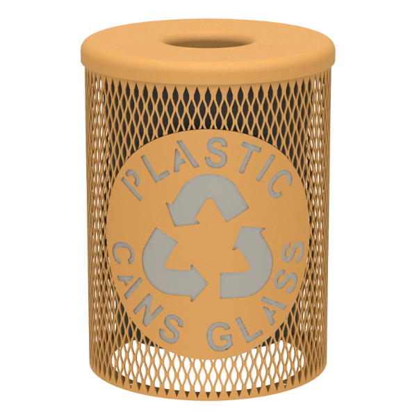 32-Gallon Recycling Can Polyethylene Finish Expanded Metal - 70 lbs.