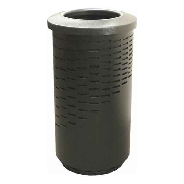 35-Gallon Wave Trash Receptacle with Powder-Coated Steel Frame - 45 lbs.