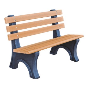 4 Ft. Recycled Plastic Bench with Back - Portable