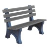 4 Ft. Recycled Plastic Bench with Back - Portable