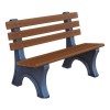 4 Ft. Recycled Plastic Bench with Back - Portable