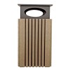 40 Gallon Square Trash Can With Rain Cap - Recycled Plastic - Portable