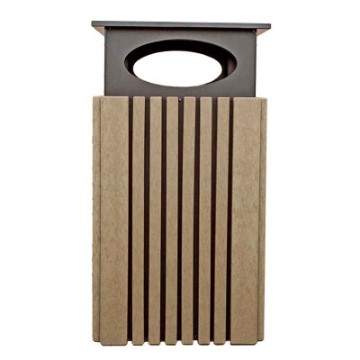 40 Gallon Square Trash Can With Rain Cap - Recycled Plastic - Portable
