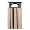 40 Gallon Square Trash Can With Rain Cap - Recycled Plastic - Portable