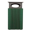 40 Gallon Square Trash Can With Rain Cap - Recycled Plastic - Portable