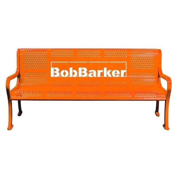 5 Ft. Custom Logo Contour Bench - Thermoplastic Coated Steel