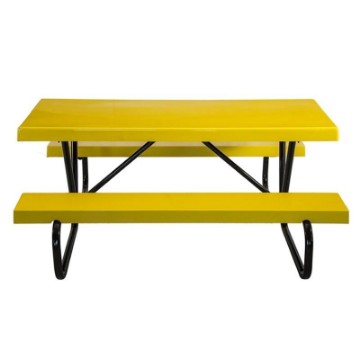 6 Ft Rectangular Fiberglass Picnic Table - 1 5/8" Bolted Frame - Portable