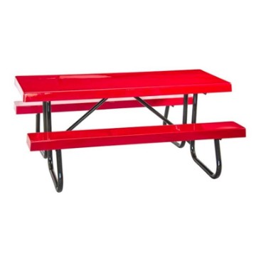 6 Ft Rectangular Fiberglass Picnic Table - 1 5/8" Welded Frame - Portable