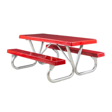 6 Ft Rectangular Fiberglass Picnic Table - 2 3/8" Bolted Frame - Portable