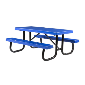 6 Ft Rectangular Fiberglass Picnic Table - 2 3/8" Welded Frame - Portable