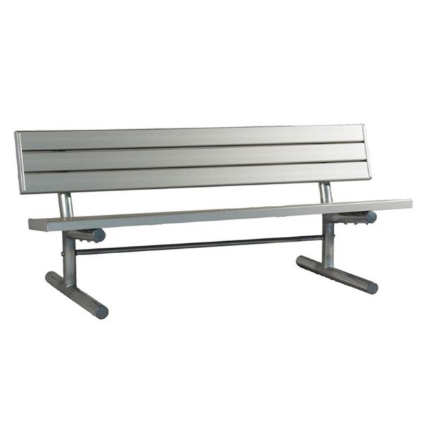 6 Ft. Aluminum Park Bench With Back - Galvanized Frame - Portable 