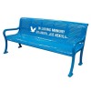  6 Ft. Custom Logo Contour Bench - Thermoplastic Coated Steel - Perforated - Portable Or Surface Mount
