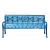 6 Ft. Custom Logo Contour Bench - Thermoplastic Coated Steel