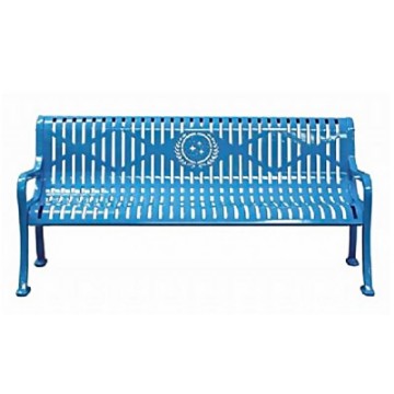 6 Ft. Custom Logo Contour Bench - Thermoplastic Coated Steel