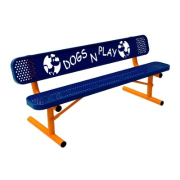 6 Ft. Dog Park Punched Steel Bench