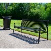 6 Ft. Powder Coated Metal Bench With Back - Portable