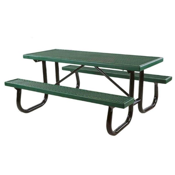  6 Ft. Rectangular Plastisol Picnic Table - Portable 265 Lbs.