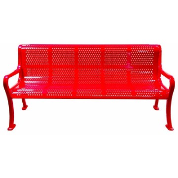 6 ft. Rolled Formed Diamond Contour Bench - Plastic Coated Perforated Cast Iron